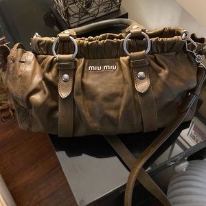MIU MIU (by PRADA) Gathered leather Bag Authentic
